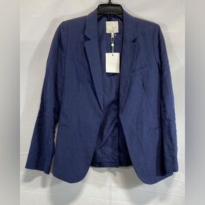 NWT. Joie, size 6, Blue Women's Linen Cotton Blazer